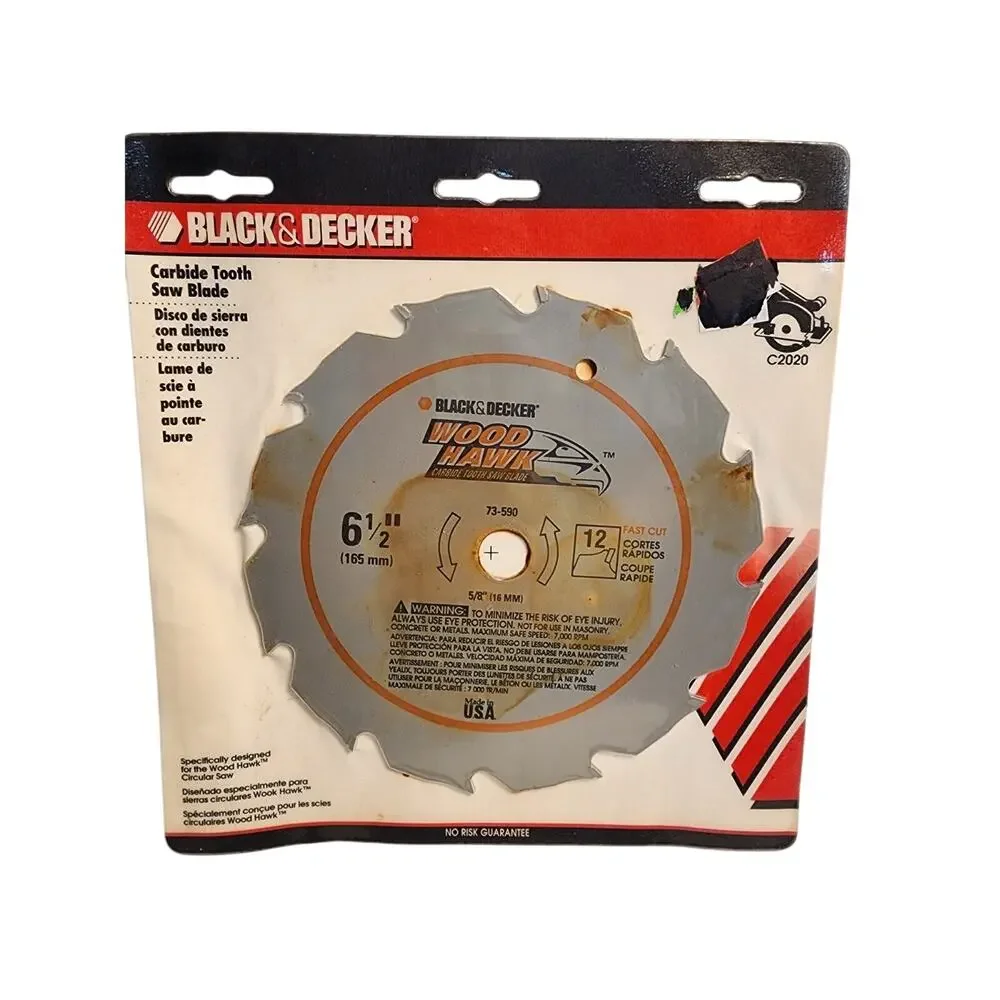Black & Decker Wood Hawk C2020 Carbide Tooth Saw Blade 6.5